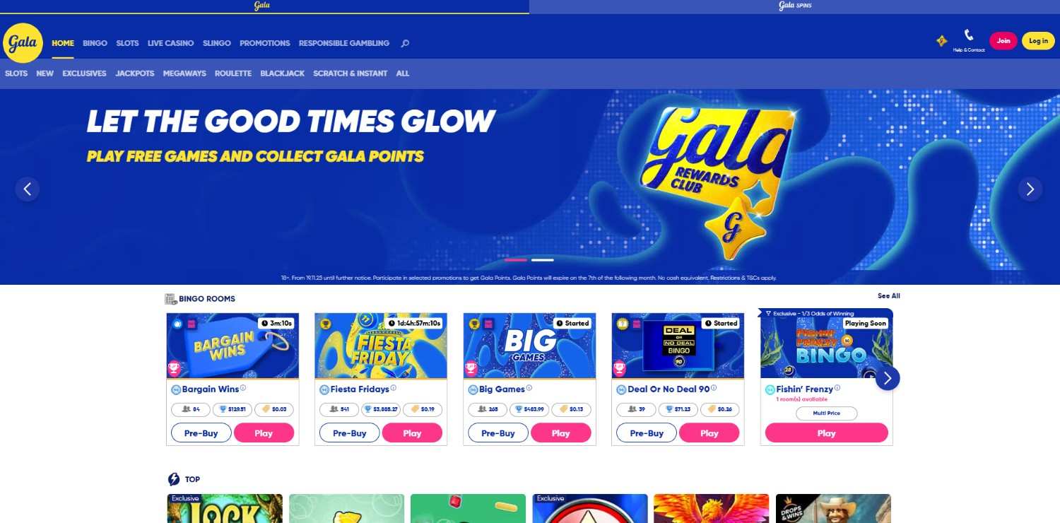 Gala Bingo homepage