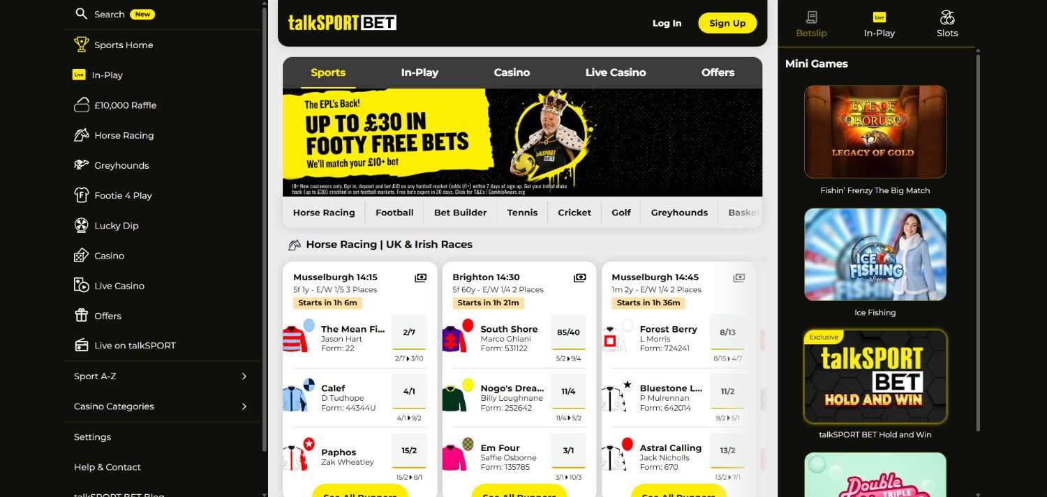 talkSPORT BET homepage