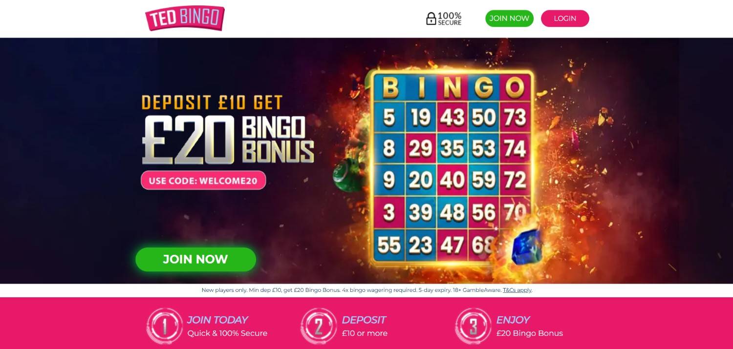 Ted Bingo homepage